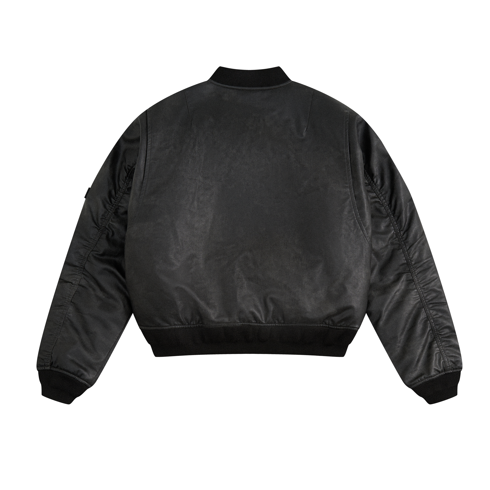 Бомбер из искусственной кожи