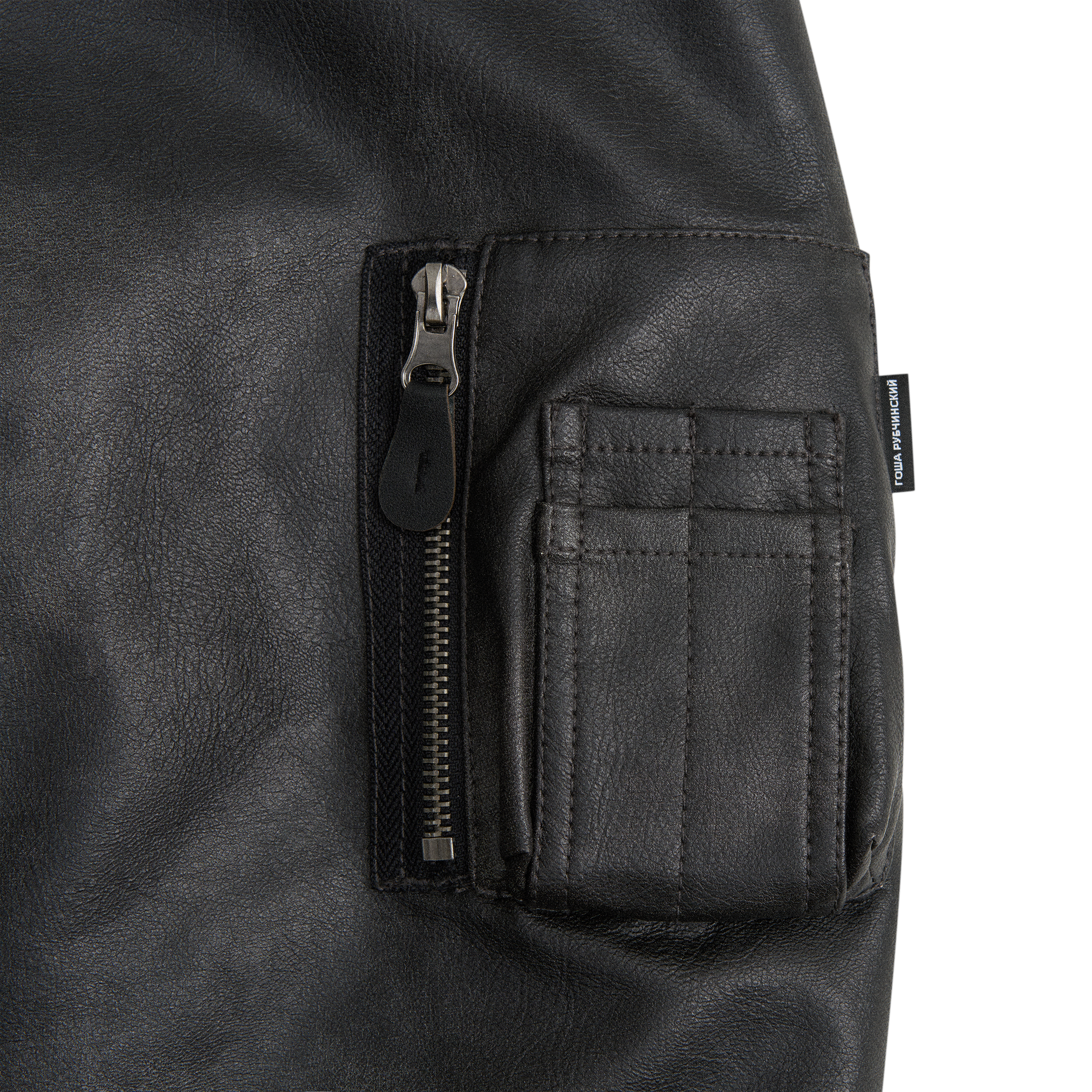 Бомбер из искусственной кожи