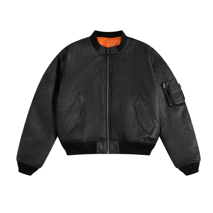 Бомбер из искусственной кожи