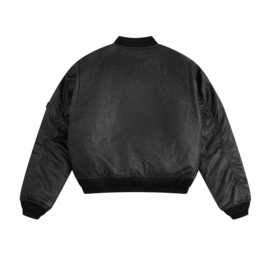 Бомбер из искусственной кожи